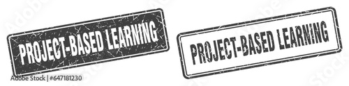 project-based learning stamp set. project-based learning square grunge sign