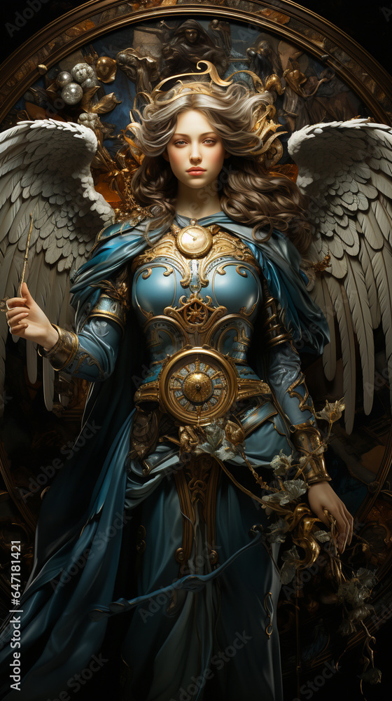 Beautiful Archangel full body. AI Generative