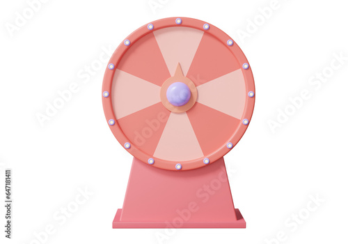 3D fortune spin wheel icon simple symbol isolated on isolated background. business online promotion marketing entertainment risk gamble event, cartoon minimal elements. 3d render illustration