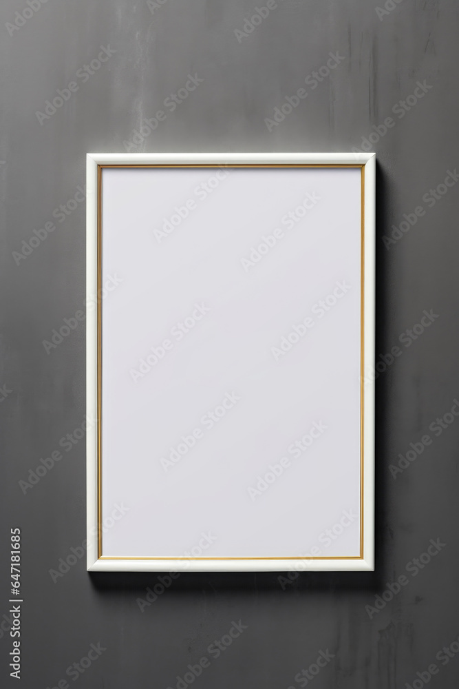 A picture frame hanging on a wall. Imaginary photorealistic frame mockup. A picture frame hanging on a wall. Imaginary photorealistic frame mockup.