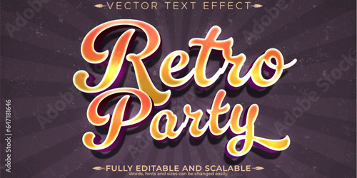 Retro vintage text effect, editable 70s and 80s text style