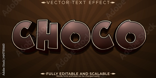 Choco editable text effect, bakery and biscuit text style