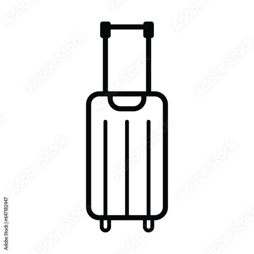 Trolley luggage bag icon vector on trendy design