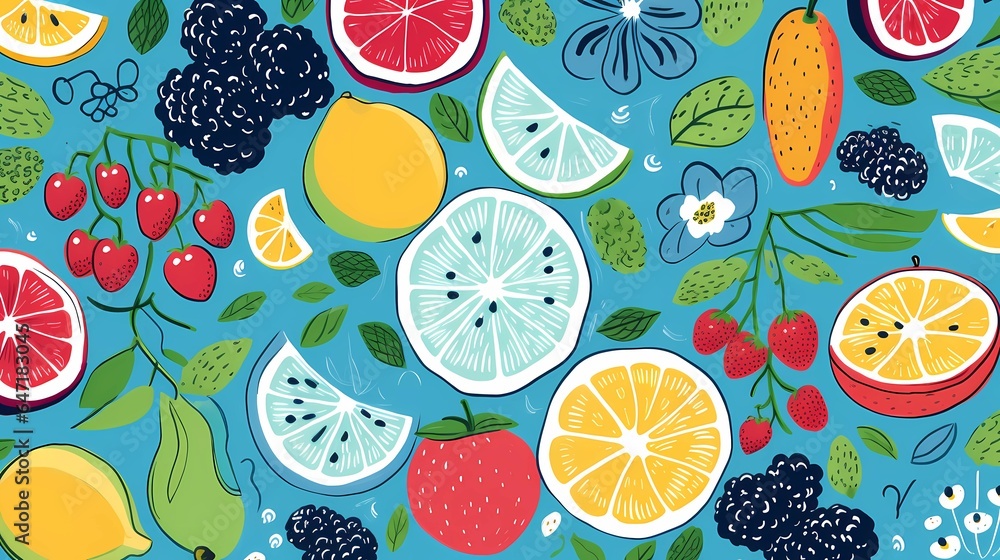 Food, vegetables and fruits. illustrations: dishes, kiwi, broccoli, pumpkin, pear, eggplant, avocado, tomato, teapot, still life on the table.Book Illustration CG Artwork Background. Generative AI.
Food, vegetables and fruits. illustrations: dishes, kiwi, broccoli, pumpkin, pear, eggplant, avocado, tomato, teapot, still life on the table.Book Illustration CG Artwork Background. Generative AI.