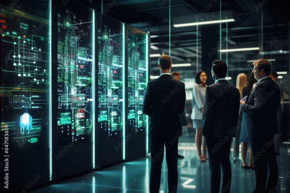 business people working and discuss with ai global network futuristic business people working and discuss with ai global network futuristic