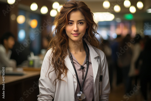 Close-up shot of a female doctor early in the morning in Asia