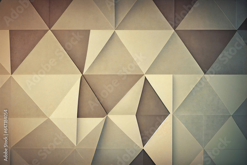 Polygon backgroundind in 60s, 70s, 80s style. Wallpaper or poster blank. Geometric pattern