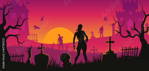 Halloween background walking dead, poster