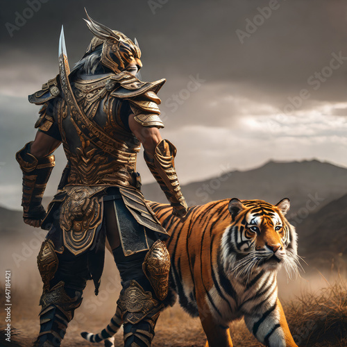 AI Art for Men Fantasy Warrior Series (Tiger Legend)