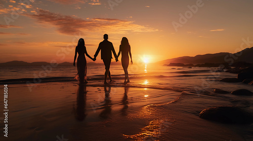Beachside Bonding: Couple's Intimate Sunset Moment