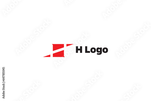 Template logo design with simple and dynamical letter H