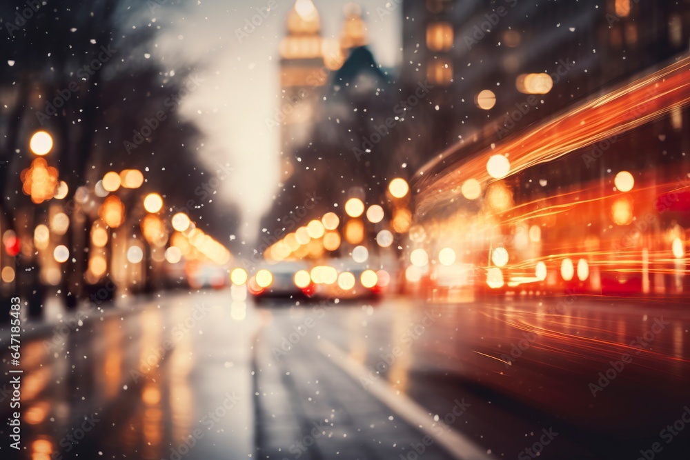 In the luminous heart of the city, a dreamy, blurred street illuminated by golden lights captures the essence of urban magic at night In the luminous heart of the city, a dreamy, blurred street illuminated by golden lights captures the essence of urban magic at night