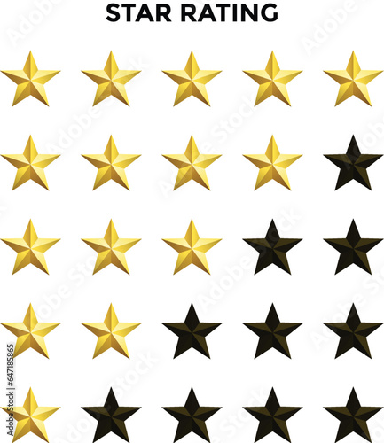 set of star rating symbols
