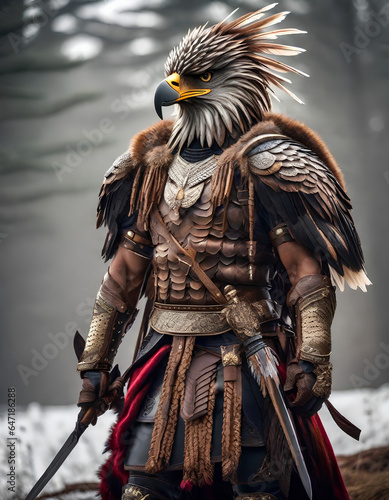 AI Art for Men Fantasy Warrior Series (The Eagle Watcher)