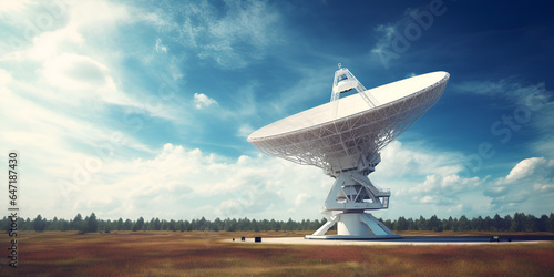 Giant Satellite Dishe for Signal stock    Radio Telescope stock  GENERATIVE AI
