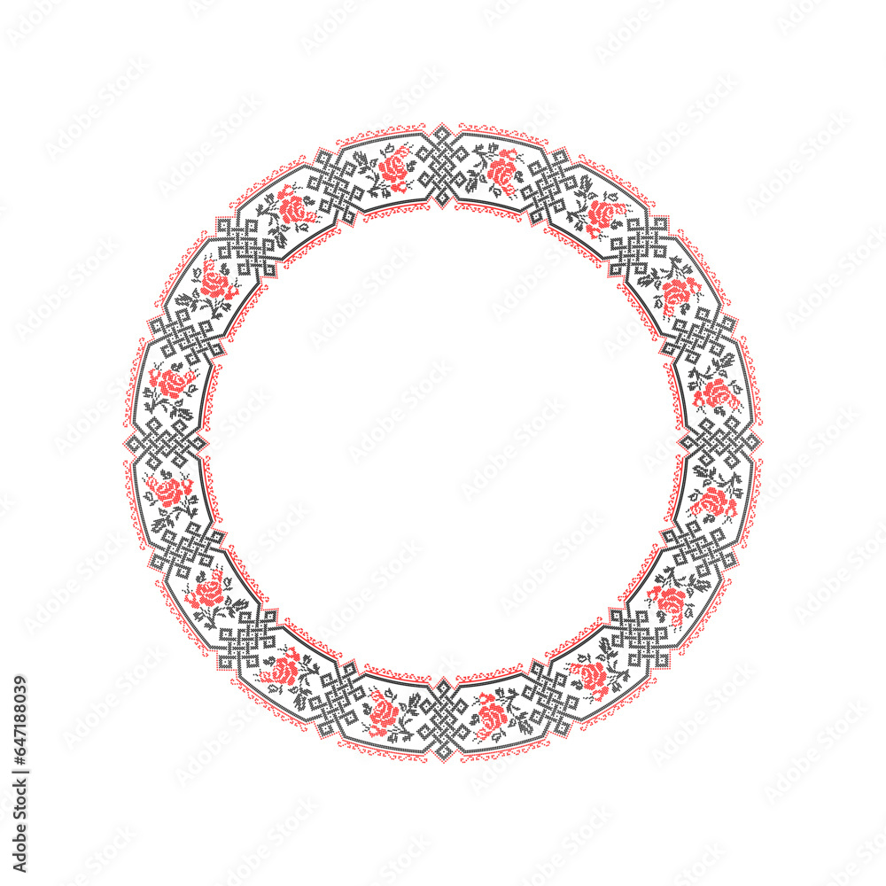 Vector illustration of Ukrainian ornament in ethnic style, identity, vyshyvanka, embroidery for print clothes, websites, banners. Background. Geometric design, border, copy space, frame Vector illustration of Ukrainian ornament in ethnic style, identity, vyshyvanka, embroidery for print clothes, websites, banners. Background. Geometric design, border, copy space, frame