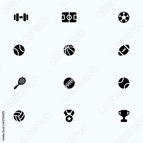 Sports Icons Set Filled