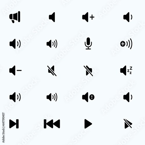 Volume Icons Set Filled