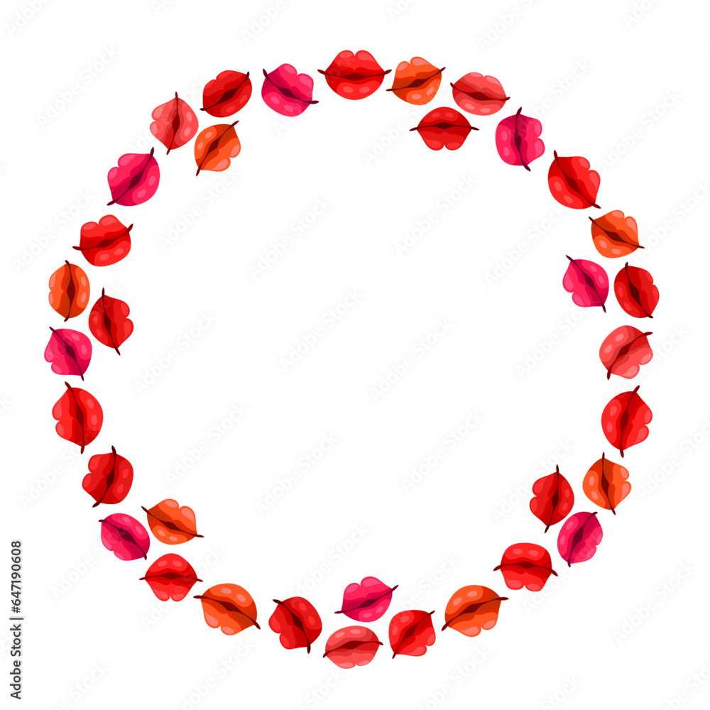 red woman sexy kiss lips round frame red woman sexy kiss lips round frame