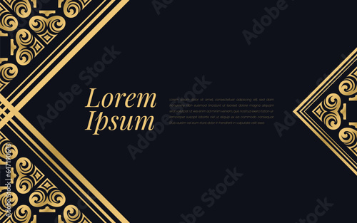 Gold and Black Ace of Spades Pattern on Geometric Mosaic Abstract Background Luxury Ornament Style.