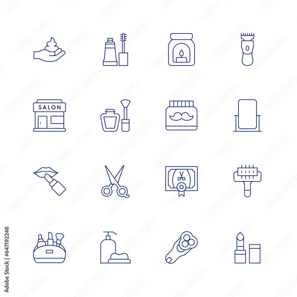 Beauty line icon set on transparent background with editable stroke ...