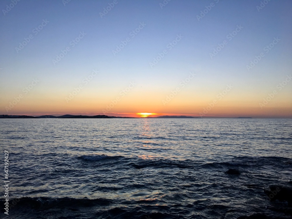 sunset in Mykonos island, ミコノス島の夕焼け