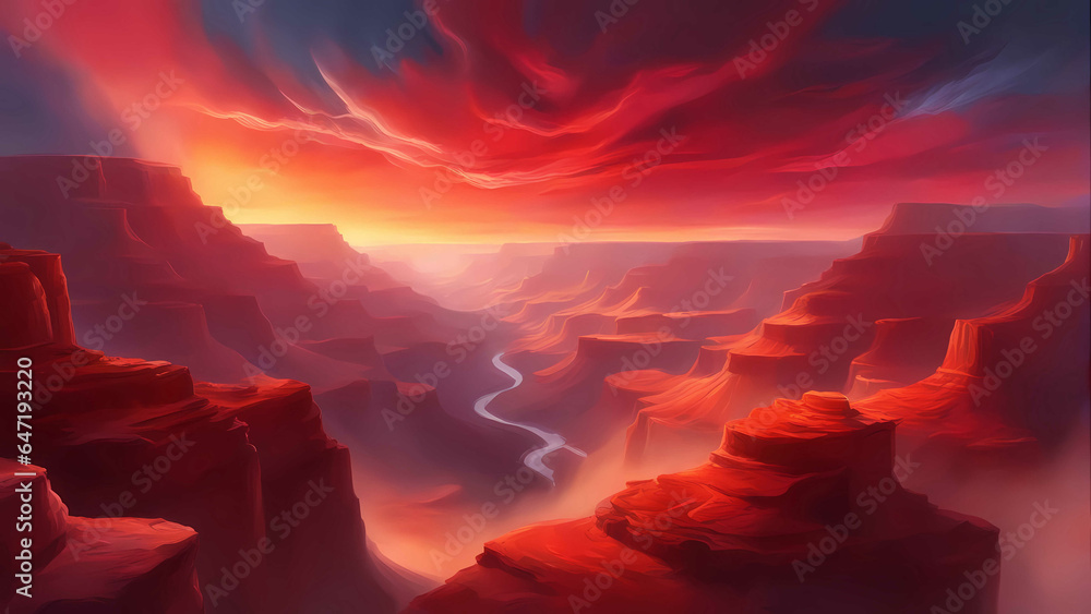 Red color grand canyon