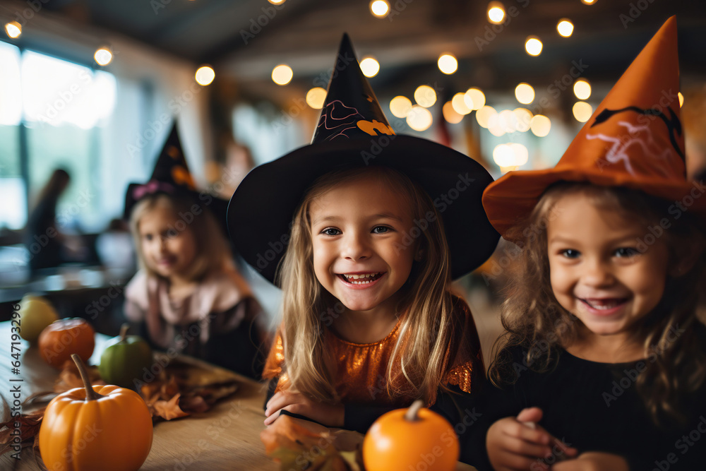 Little kids at a Halloween party Little kids at a Halloween party