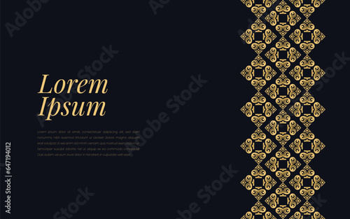 Gold and Black Ace of Spades Pattern on Geometric Mosaic Abstract Background Luxury Ornament Style.