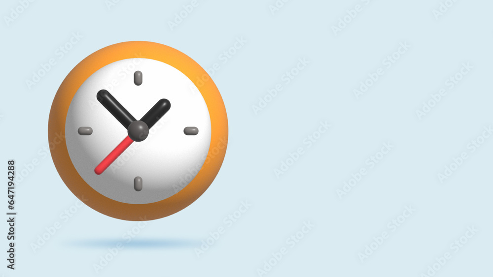 3D Realistic Illustration Circle clock 3D Realistic Illustration Circle clock