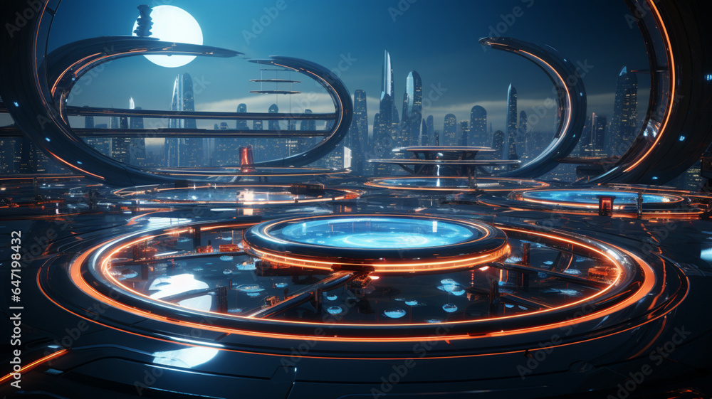 Fototapeta premium Futuristic House interior desing