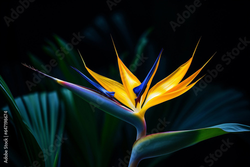 Multi flower flora tropic macro plant colored botanical exotic strelitzia leaf colorful nature © VICHIZH