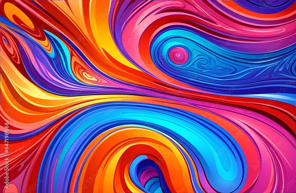 Abstract Colorful Fluid, Highly-textured, High-quality Details Background