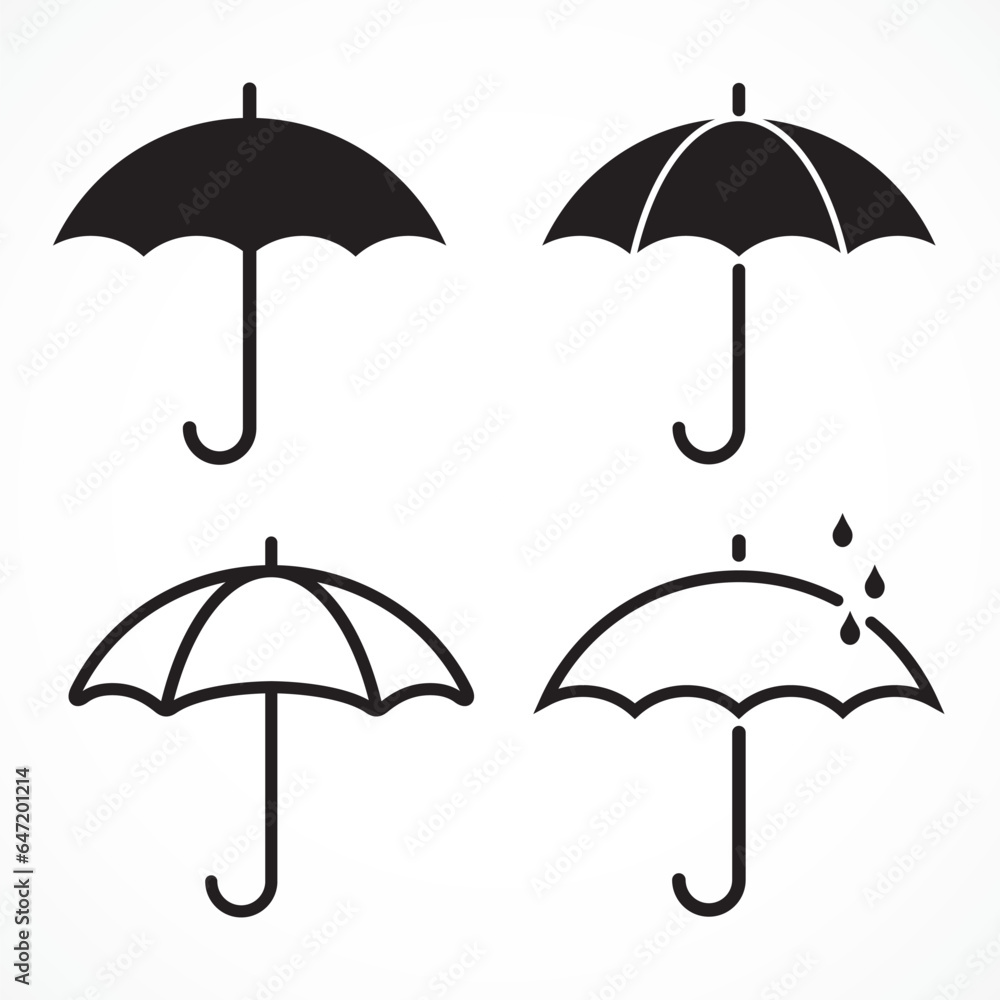 Umbrella icons and symbols set, illustration vector Umbrella icons and symbols set, illustration vector