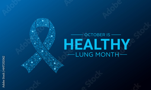 Healthy lung month is observed every year in october. Vector illustration on the theme of Healthy lung month banner, greeting card, poster with healthy lungs.
