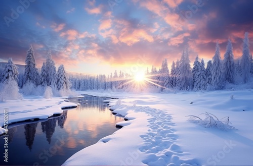 beautiful snowy landscape © Olga