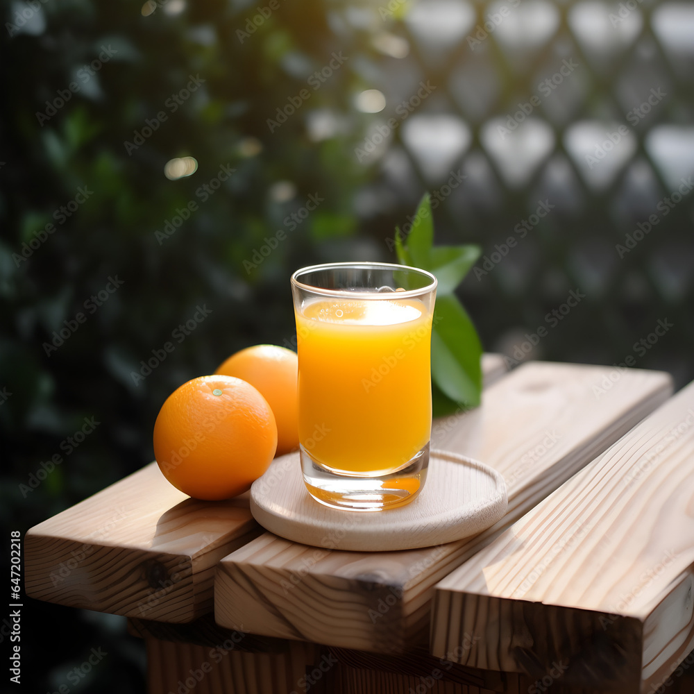 A glass of fresh orange juice in the morning. A glass of fresh orange juice in the morning.