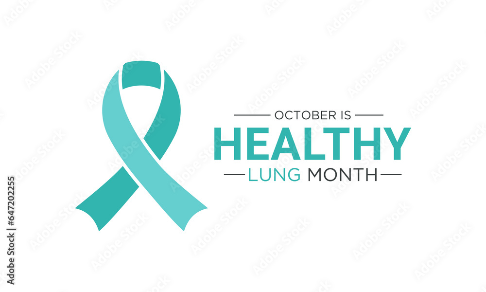 Healthy lung month is observed every year in october. Vector illustration on the theme of Healthy lung month banner, greeting card, poster with healthy lungs. Healthy lung month is observed every year in october. Vector illustration on the theme of Healthy lung month banner, greeting card, poster with healthy lungs.