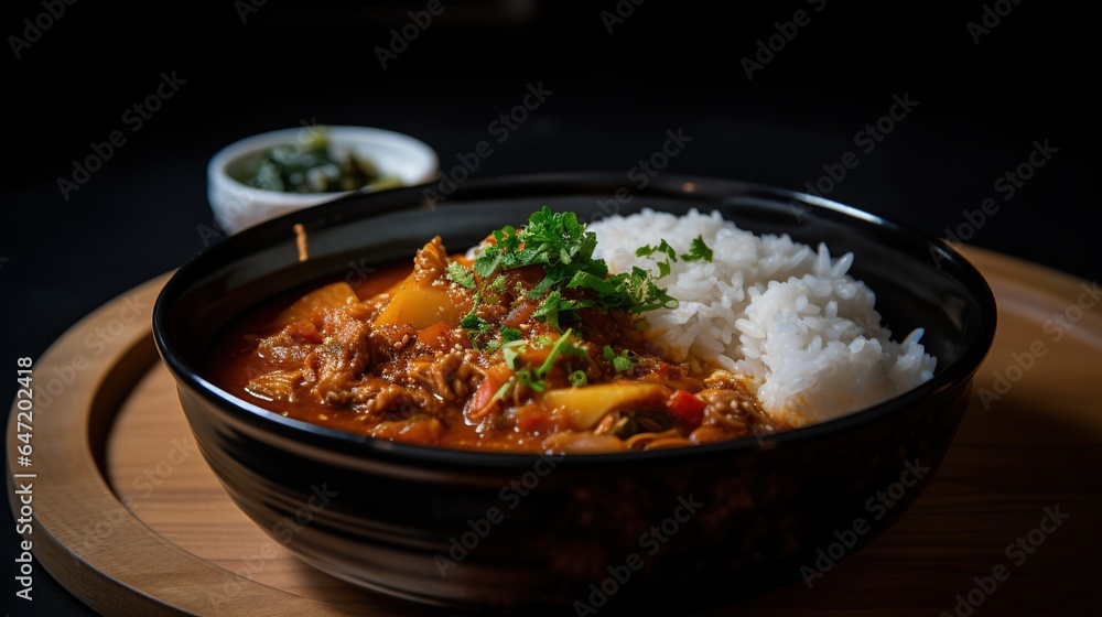 Soulful Harmony Vibrant Colors of Kimchi Jigae, a Flavorful Korean Stew