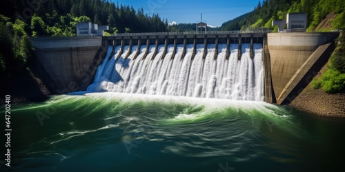 Environmentally friendly production of electricity is an important component of modern civilization. A stable source of energy is a hydroelectric power station. © Stavros