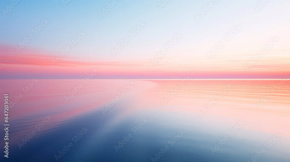 Obraz premium colorful sunset with the blue water and orange sky, generative ai 