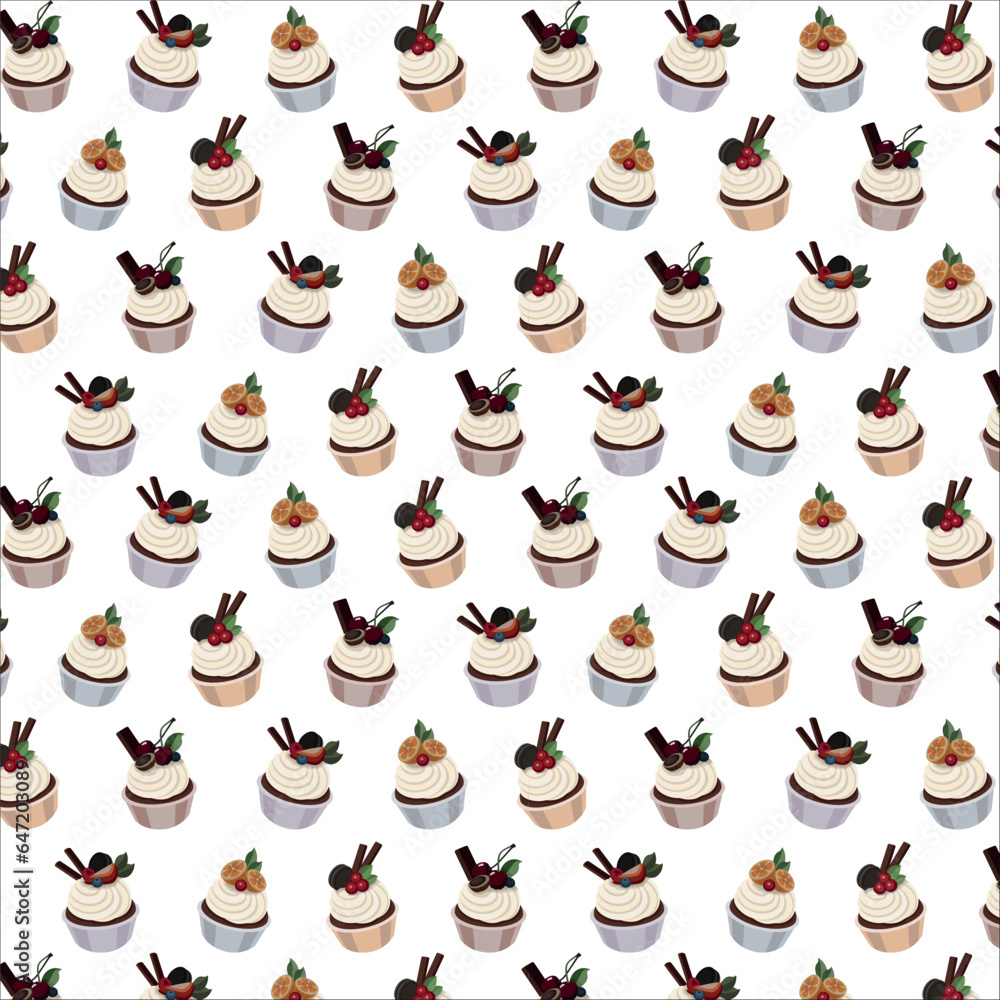 Delicious cakes with delicious berries, cream Delicious cakes with delicious berries, cream