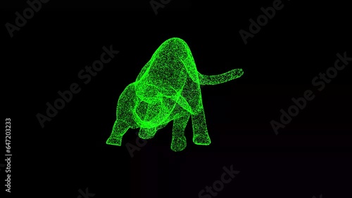 3D Panther rotates on black background. Predatory animal concept. Graceful predator. Business advertising backdrop. For title, text, presentation. 3d animation 60 FPS