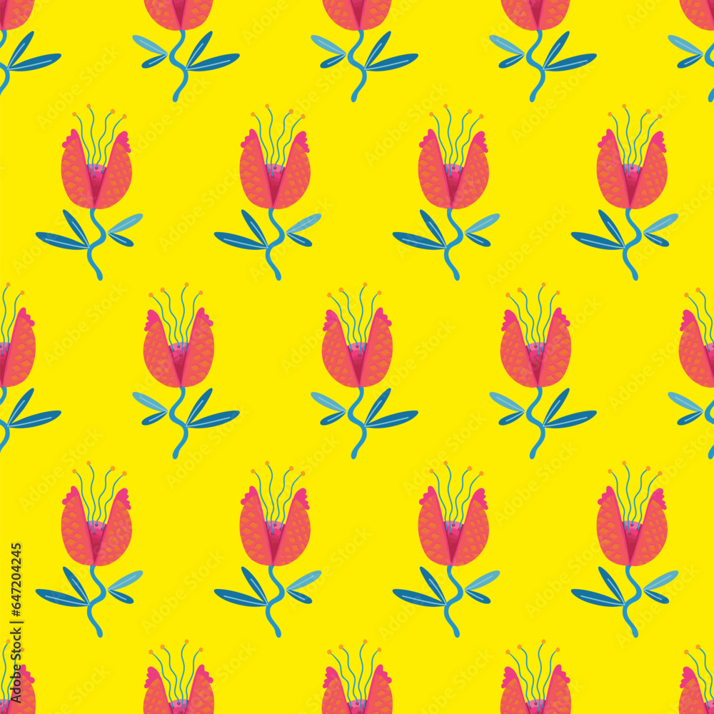Abstract Bright Floral Vector Seamless Pattern Abstract Bright Floral Vector Seamless Pattern