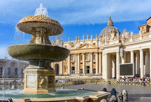 Fountain on St. Peter's square in Vatican