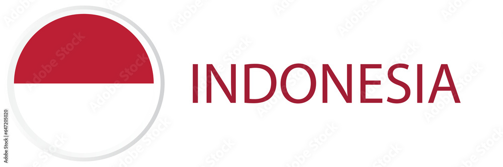 Naklejka premium Indonesia flag in web button, button icons.
