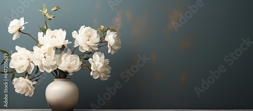 Fototapeta Naklejka Na Ścianę i Meble -  A white peony vase