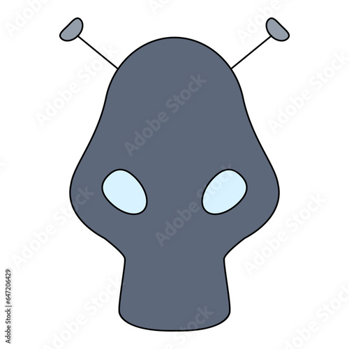 Alien simple element flat vector collection illustration space cosmic astronaut theme spaceship