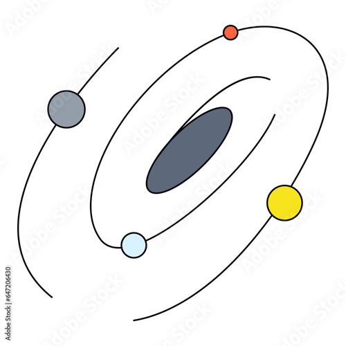 Galaxy Milky Way simple element flat vector collection illustration space cosmic astronaut theme black hole