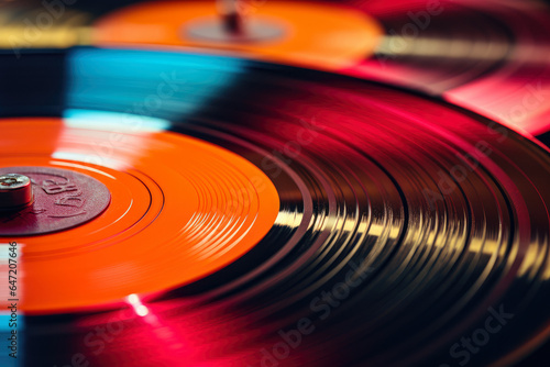 Unveiling the Enchanting World of Vintage Vinyl: A Mesmerizing Close-Up Journey into Nostalgic Music, Revealing Intricate Grooves, Timeless Melodies